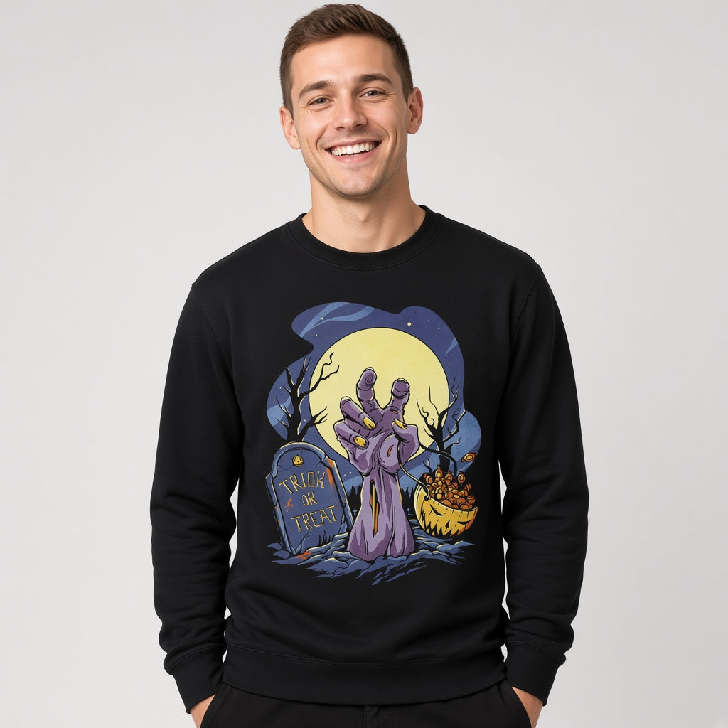 Trick or treat sweatshirt, funny sweatshirt, graphic shirts, unisex tshirt, printed sweatshirt