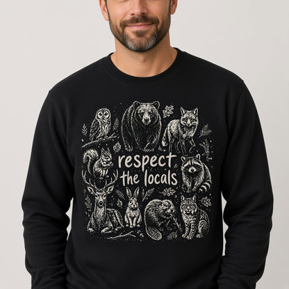 Respect the Locals Woodland Animals Sweatshirt