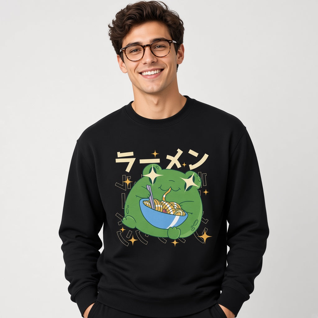 sweatshirt Kawaii frog eating ramen