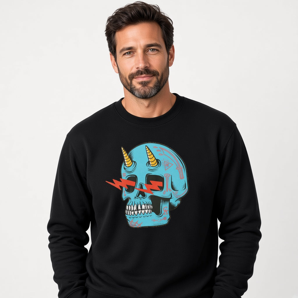 Blue skull sweatshirt, funny sweatshirt, graphic shirts, unisex tshirt, printed sweatshirt