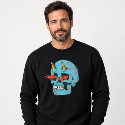 Blue skull sweatshirt, funny sweatshirt, graphic shirts, unisex tshirt, printed sweatshirt