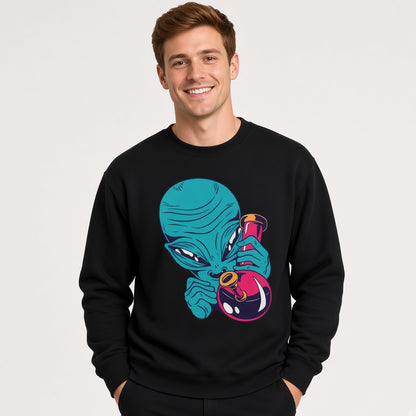sweatshirt Alien with a flask