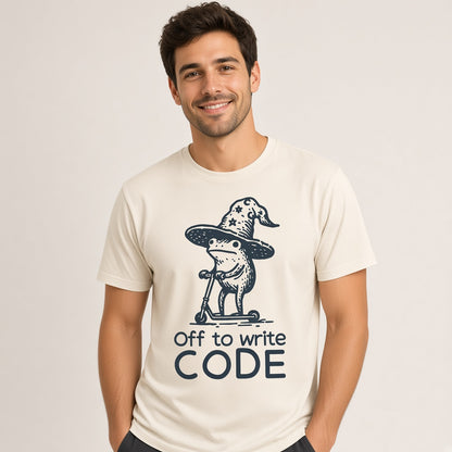 Funny Frog T-Shirt for Programmers, Off to Write Code