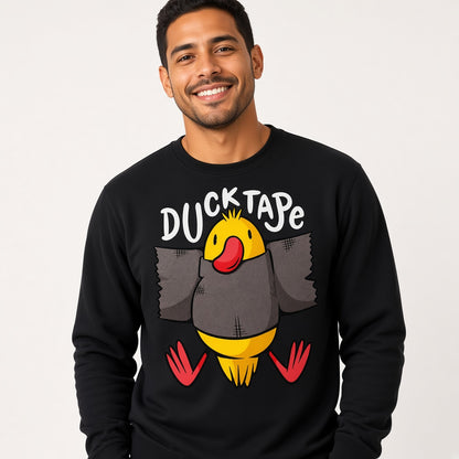 Sweatshirt with a Funny Duck Tape Print