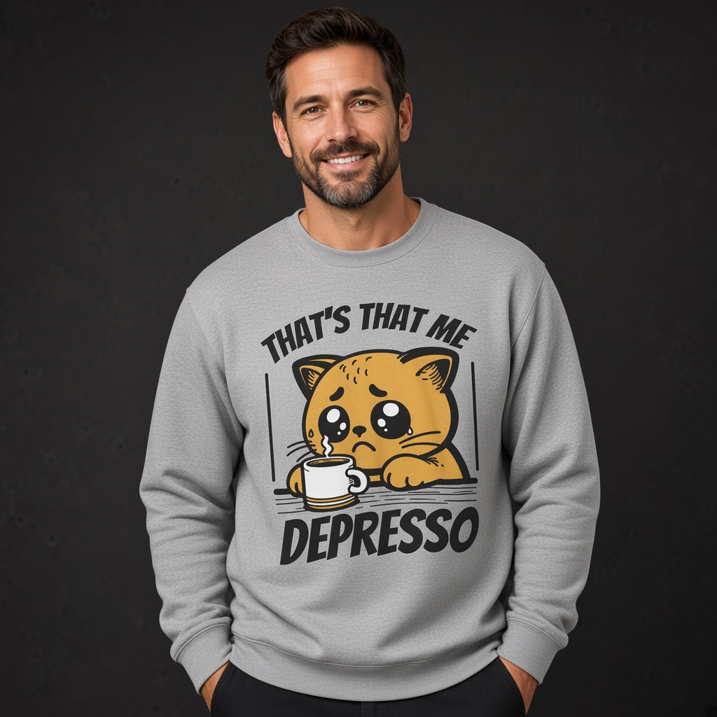Sad cat coffee Sweatshirt, Funny Unisex sweatshirt