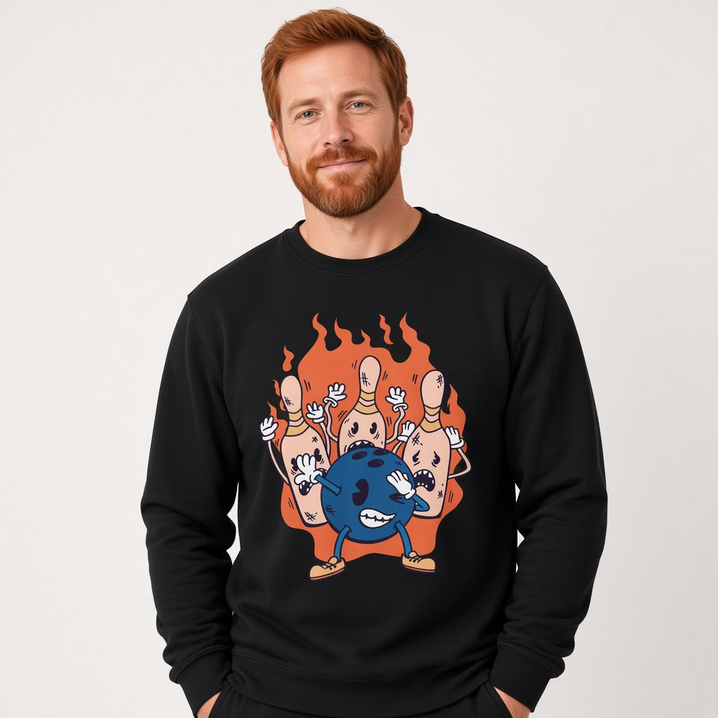 Bowling ball and pins dabbing sweatshirt, funny graphic tshirts, unisex tshirt, printed sweatshirt