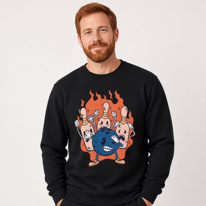 Bowling ball and pins dabbing sweatshirt, funny graphic tshirts, unisex tshirt, printed sweatshirt