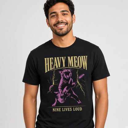 Funny Purple Cat Playing an Electric Guitar T-Shirt