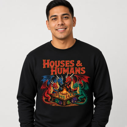 Houses and Humans D&D Gift Sweatshirt Dungeons and Dragons