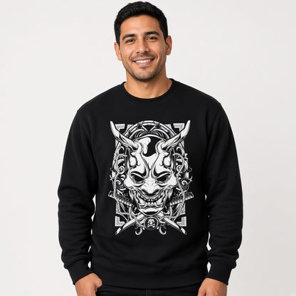 Anime white samurai mask sweatshirt, manga tshirt, anime clothing
