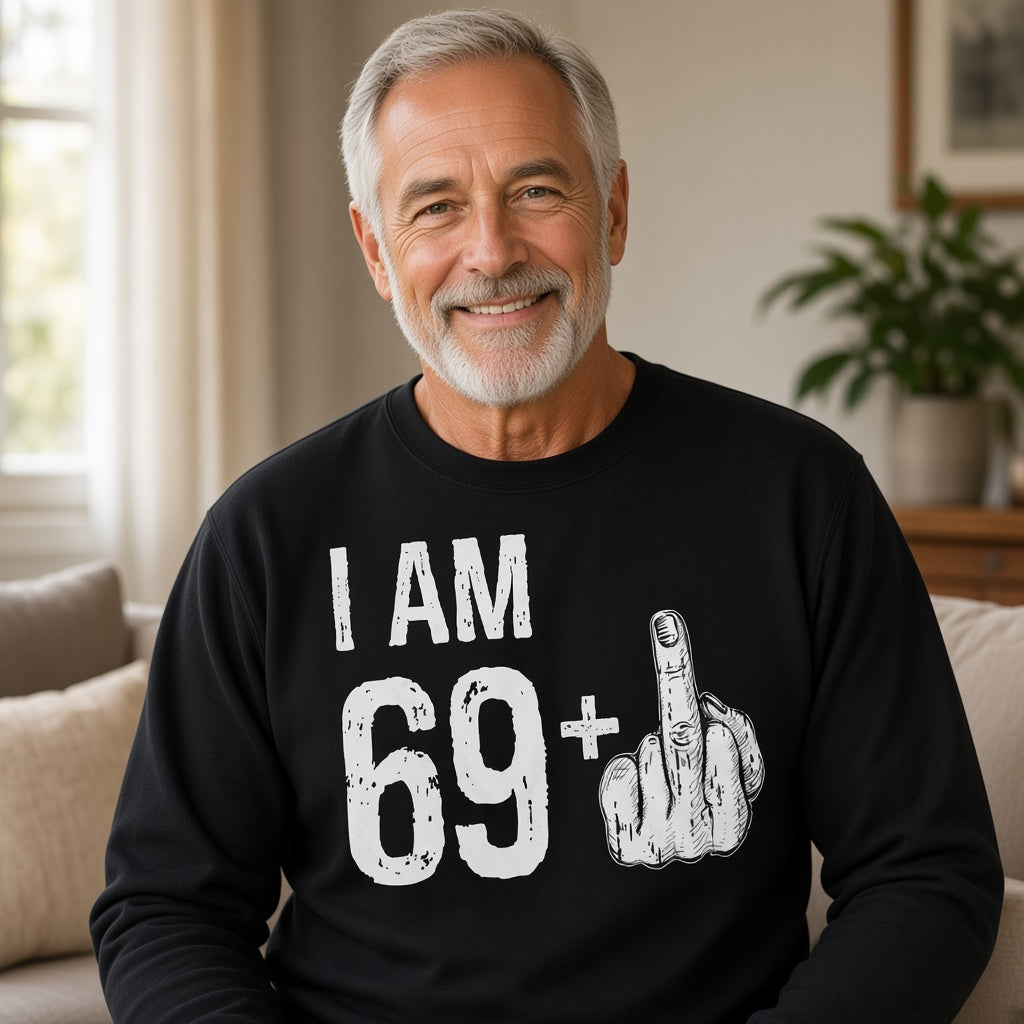 I Am 69 Plus Funny 70th Birthday Dad Sweatshirt