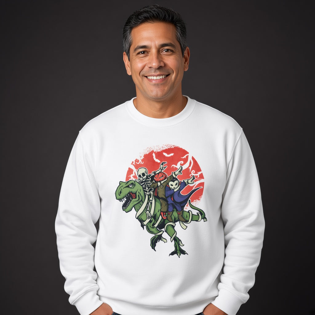 Monsters on dinosaur sweatshirt, funny sweatshirt, graphic shirts, unisex tshirt, printed sweatshirt