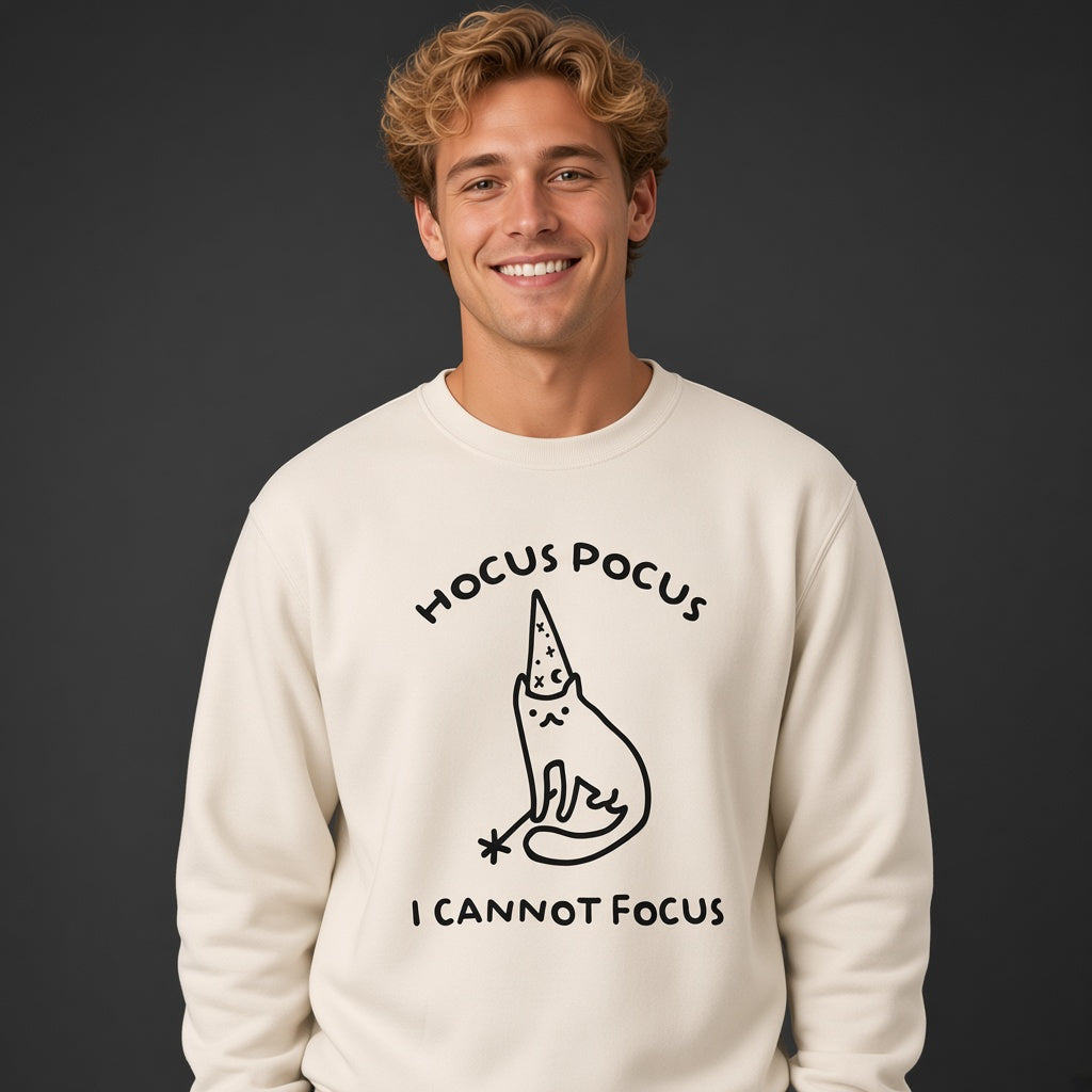 Hocus Pocus I Cannot Focus Funny Cat Sweatshirt