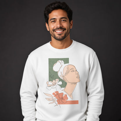Girl's face sweatshirt, funny sweatshirt, graphic shirts, unisex tshirt, printed sweatshirt