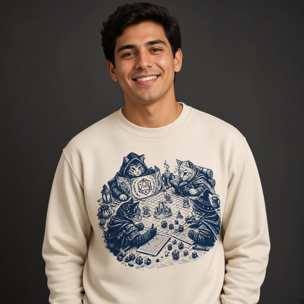 Cats Playing D&D Tabletop RPG Sweatshirt