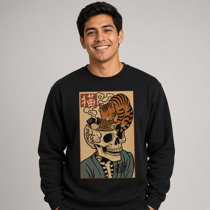 Cat Ramen Skull Sweatshirt