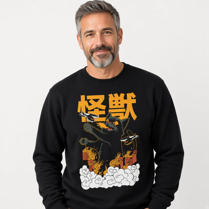 Kaiju Anime Cat Monster Sweatshirt, Funny Unisex sweatshirt