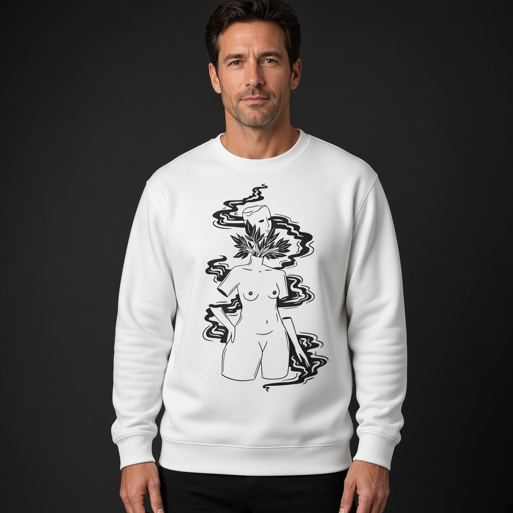 Female figure sweatshirt, funny sweatshirt, graphic shirts, unisex tshirt, printed sweatshirt