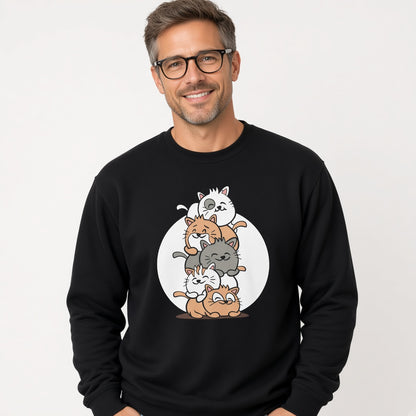 Pile of cats sweatshirt, funny sweatshirt, graphic shirts, unisex tshirt, printed sweatshirt