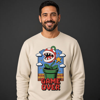Game Over Funny Retro Pixel Plant Sweatshirt