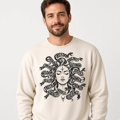 Mythical Medusa Graphic Sweatshirt Gift for Feminists