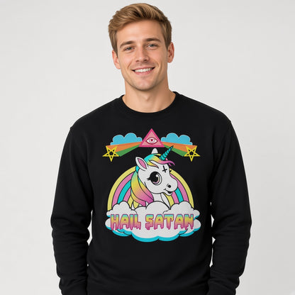 Hail Satan Rainbow Unicorn Sweatshirt