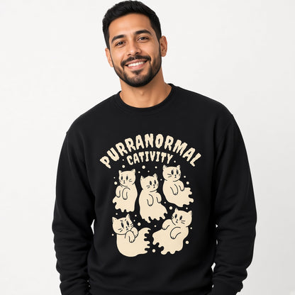Purranormal Cativity sweatshirt, funny sweatshirt, graphic shirts, unisex tshirt, printed sweatshirt
