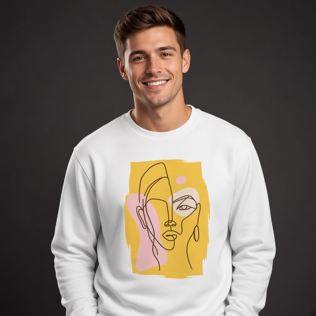Yellow face sweatshirt, funny sweatshirt, graphic shirts, unisex tshirt, printed sweatshirt