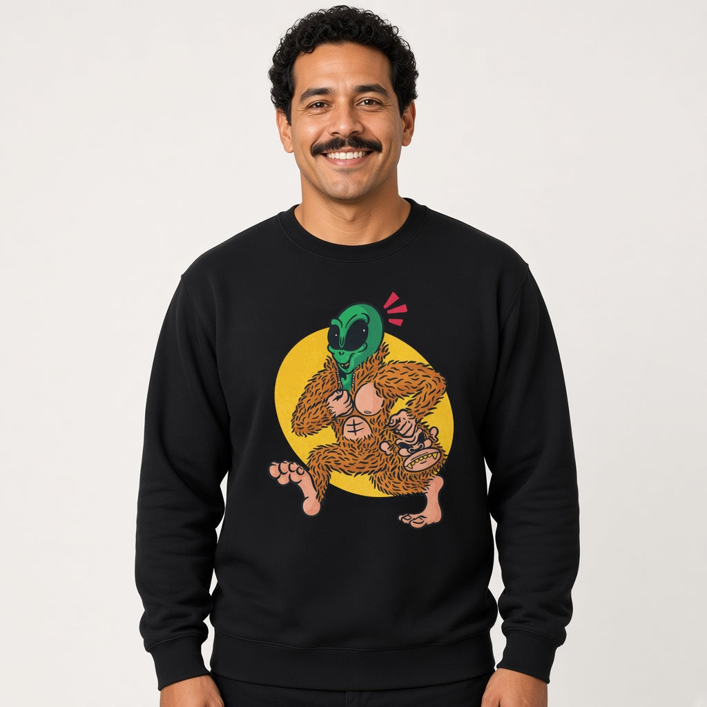 Bigfoot UFO sweatshirt, funny sweatshirt, graphic shirts, unisex tshirt, printed sweatshirt