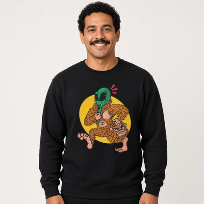 Bigfoot UFO sweatshirt, funny sweatshirt, graphic shirts, unisex tshirt, printed sweatshirt