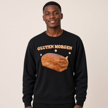 Gluten Morgen Funny Cat Bread Loaf Sweatshirt