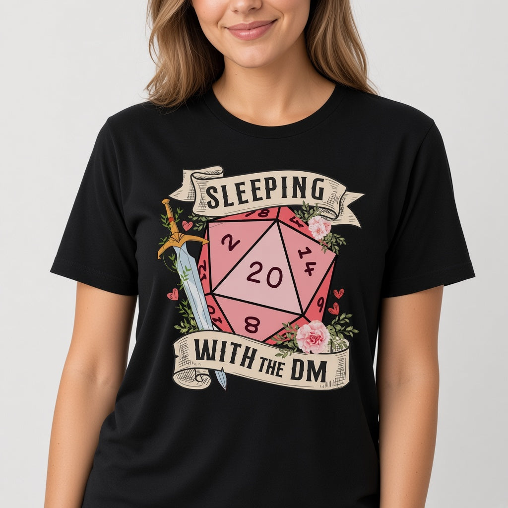 Sleeping With the DM Funny D&D D20 T-Shirt
