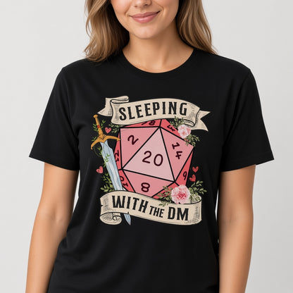 Sleeping With the DM Funny D&D D20 T-Shirt