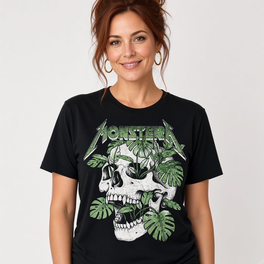 Monstera Funny Skull Plant T-Shirt