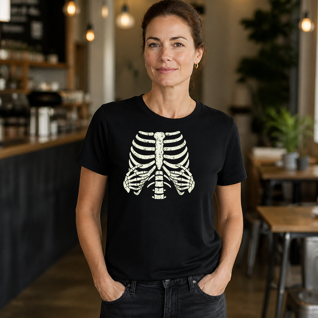 Skeleton Ribcage Scary Halloween Horror Bones T-Shirt