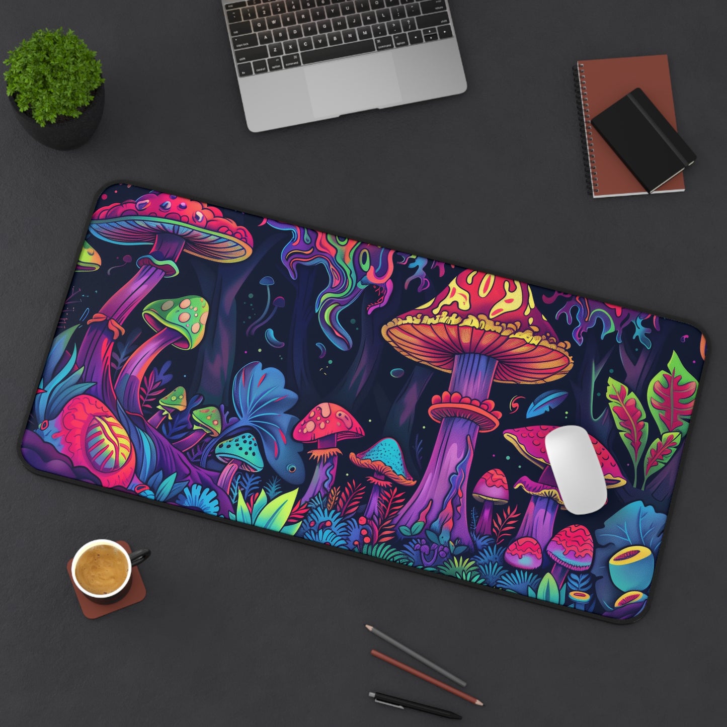 psychedelic mushrooms Desk Mat, Psychedelic gaming mouse mat, XXL deskpad mouse pad