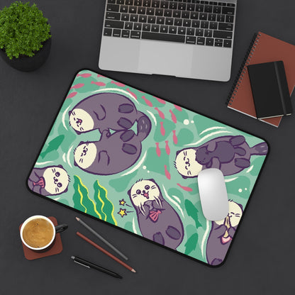 Cute otters Gaming Desk Mat