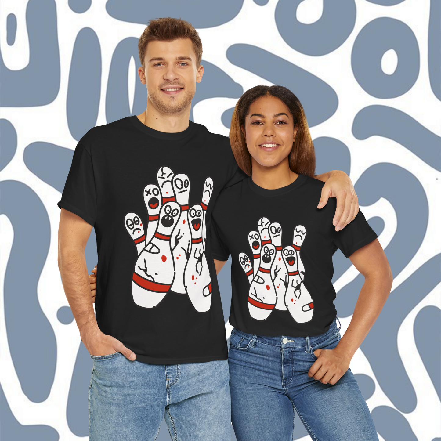 Fun bowling pins t-shirt, graphic shirts, unisex tshirt, printed T-shirt