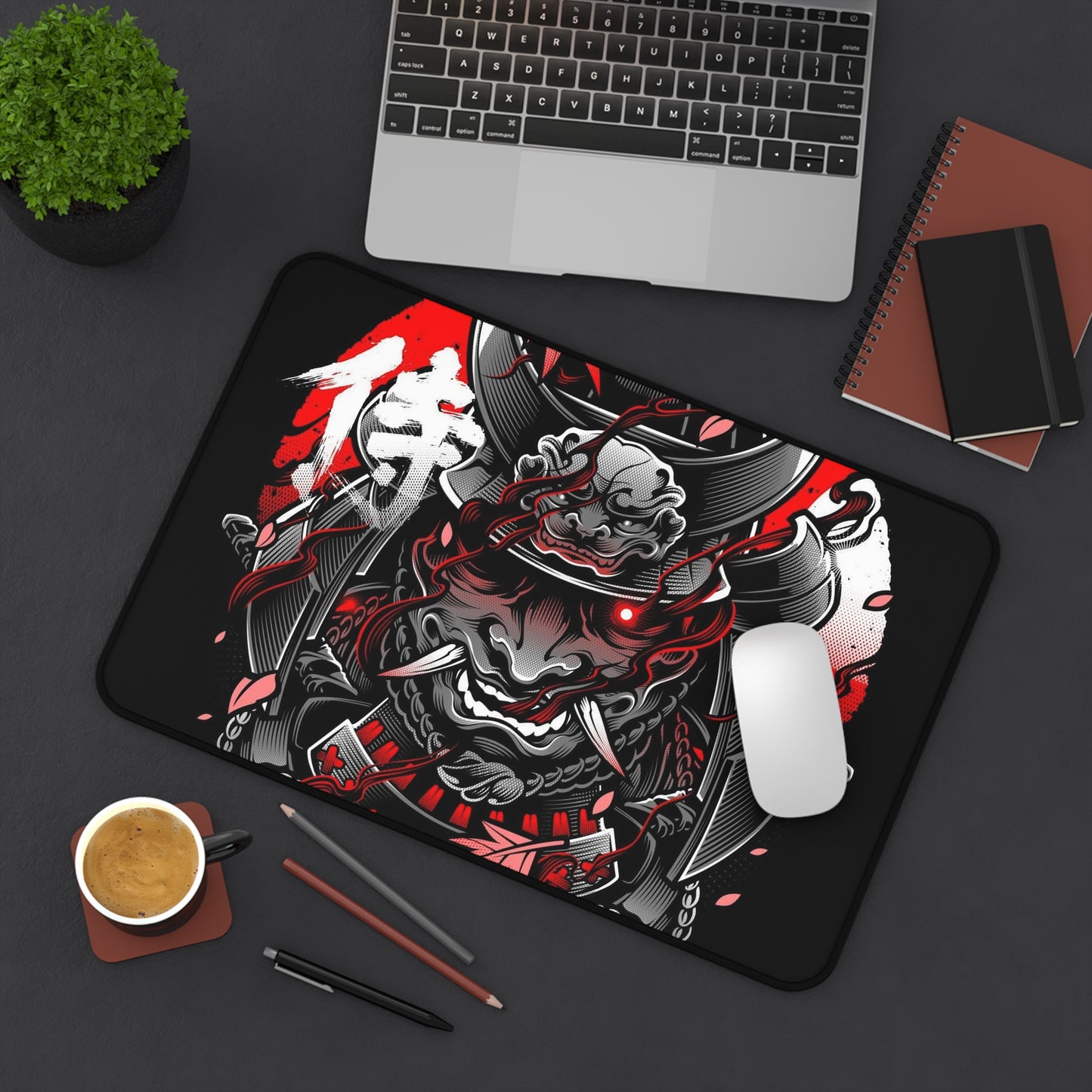 Samurai 2 Desk Mat, deskmat xl, Gaming keyboard matt, mousepad large, XXL extended deskpad mouse pad, large gaming mousepad - Bolt Print