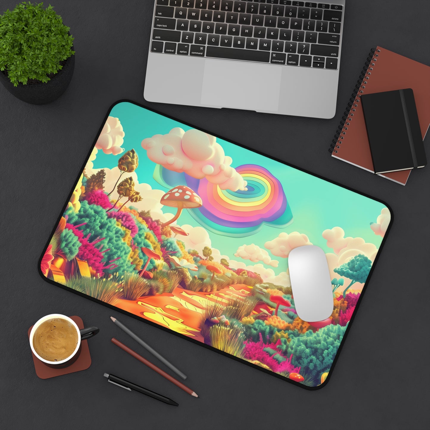 fantasy world Desk Mat, Psychedelic gaming mouse mat, XXL deskpad mouse pad