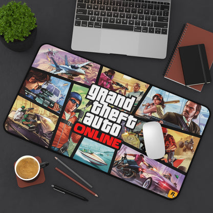 GTA Online Desk Mat, Gaming keyboard matt, mousepad large, XXL extended deskpad mouse pad - Bold Print