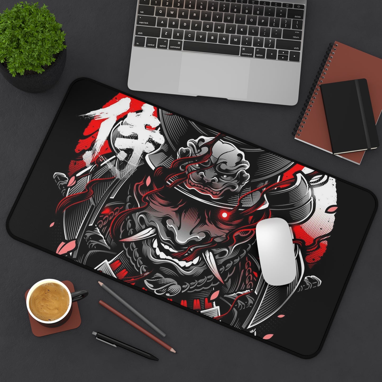 Samurai 2 Desk Mat, deskmat xl, Gaming keyboard matt, mousepad large, XXL extended deskpad mouse pad, large gaming mousepad - Bolt Print