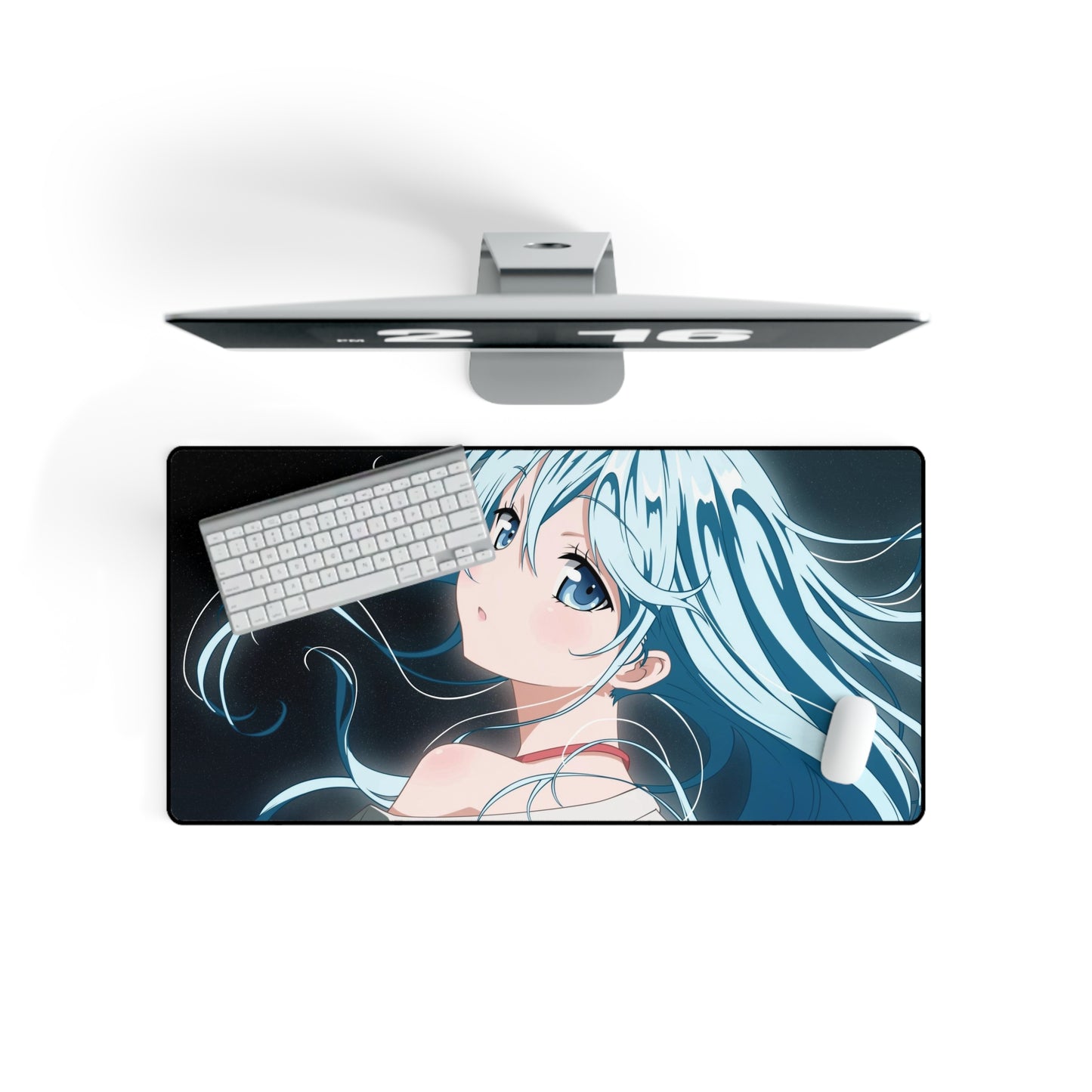 Anime girl Desk Mat, deskmat xl, Gaming keyboard matt, mousepad large, XXL extended deskpad mouse pad, large gaming mousepad - Bolt Print