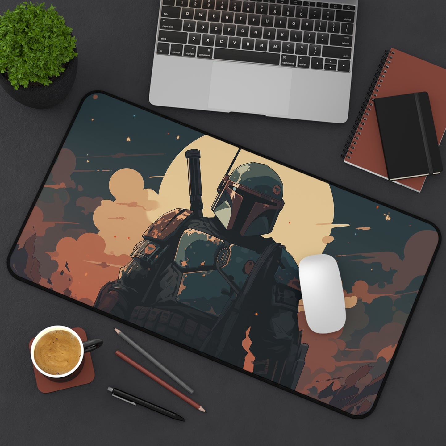 Mandalorian Desk Mat, Gaming keyboard matt, mousepad large, XXL extended deskpad mouse pad - Bold Print