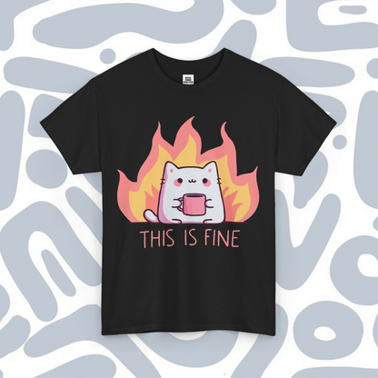 Cat, This Is Fine T-Shirt, Funny Unisex tee