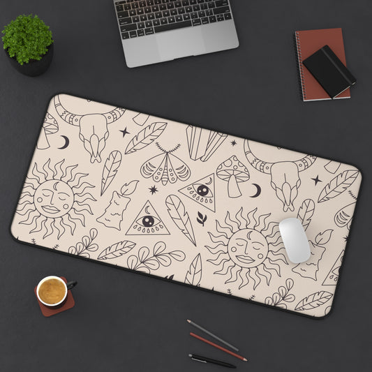 lineal boho Desk Mat, gaming mouse mat, mousepad large, XXL deskpad mouse pad