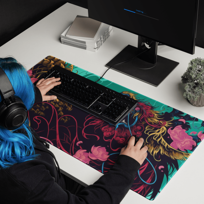 Eastern dragon Desk Mat, deskmat xl, Gaming keyboard matt, mousepad large, XXL extended deskpad mouse pad, large gaming mousepad - Bolt Print