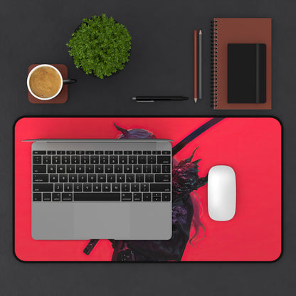 Anime Girl Demon Horn Gaming Desk Mat