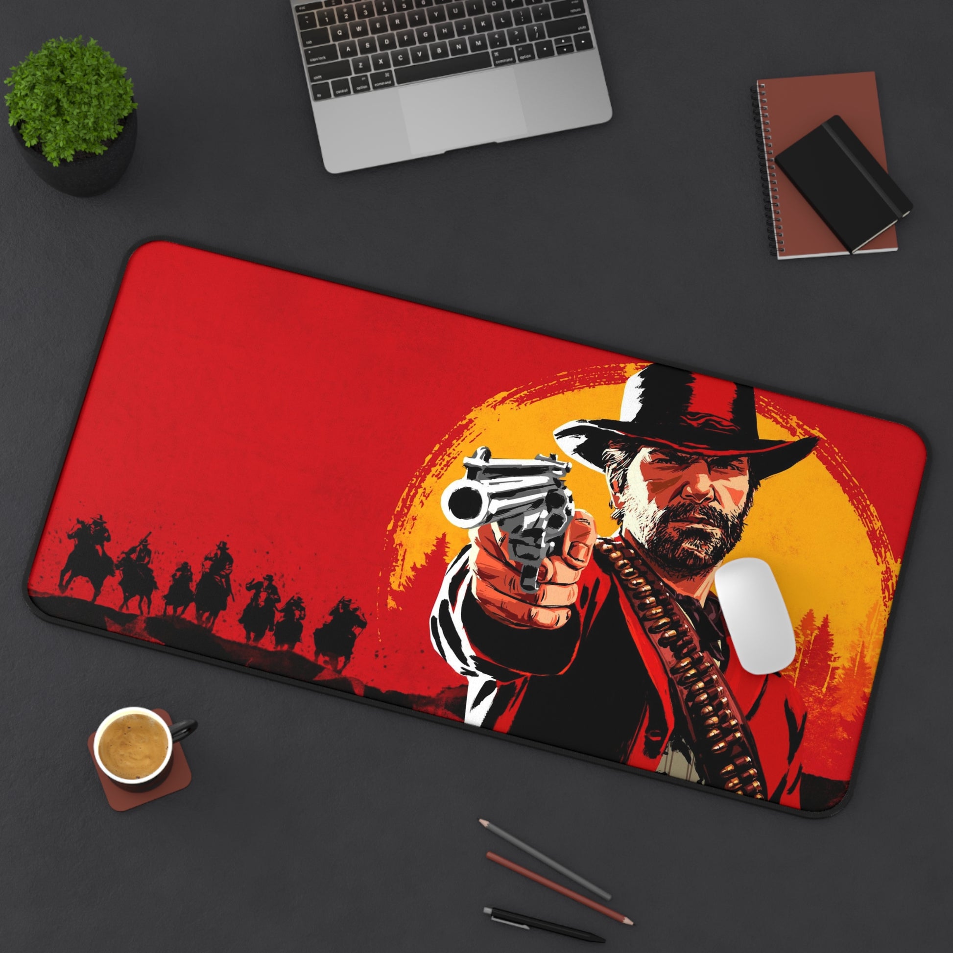 Red Dead Redemption Desk Mat, deskmat xl, Gaming keyboard matt, mousepad large, XXL extended deskpad mouse pad, large gaming mousepad - Bolt Print