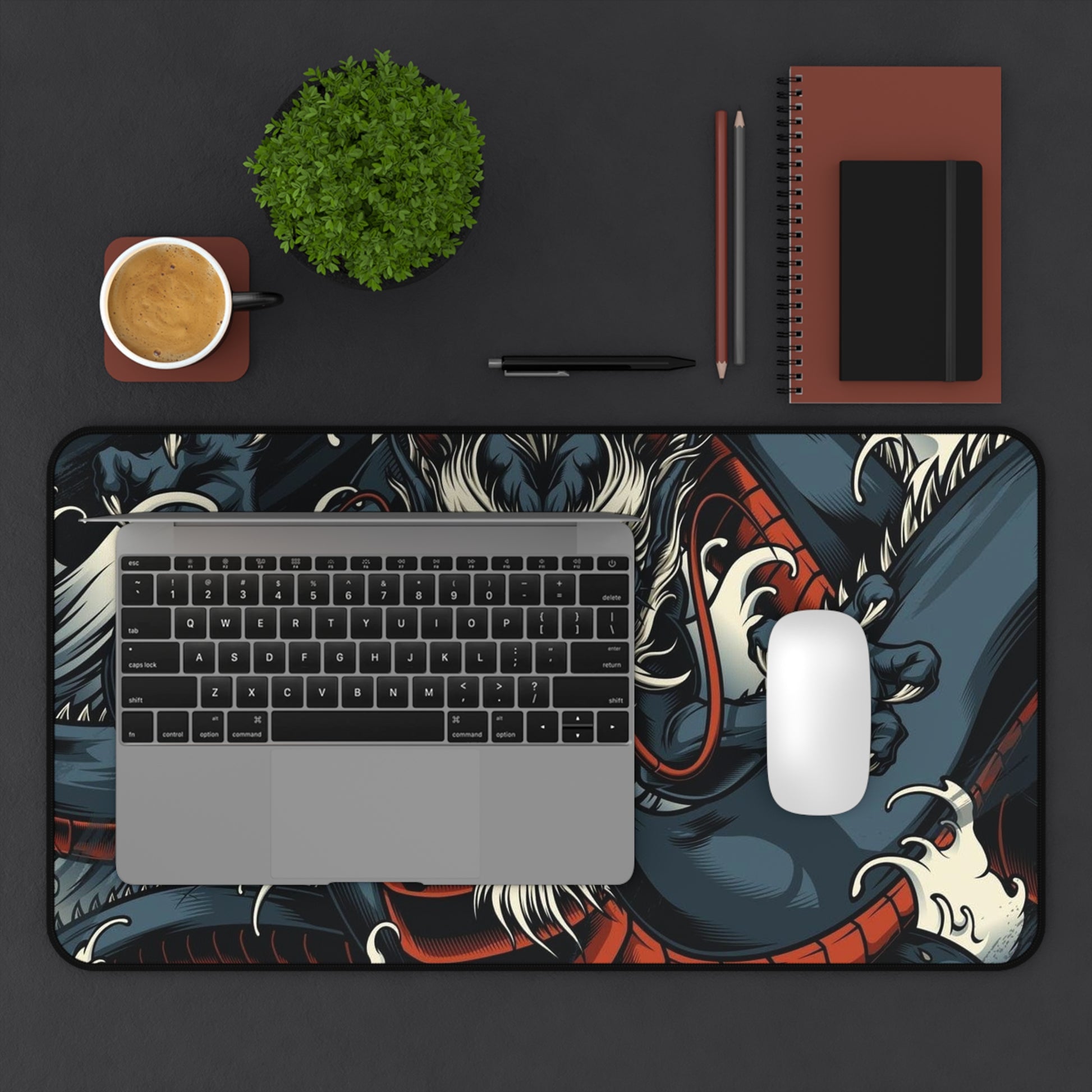 Asian dragon Desk Mat, deskmat xl, Gaming keyboard matt, mousepad large, XXL extended deskpad mouse pad, large gaming mousepad - Bolt Print